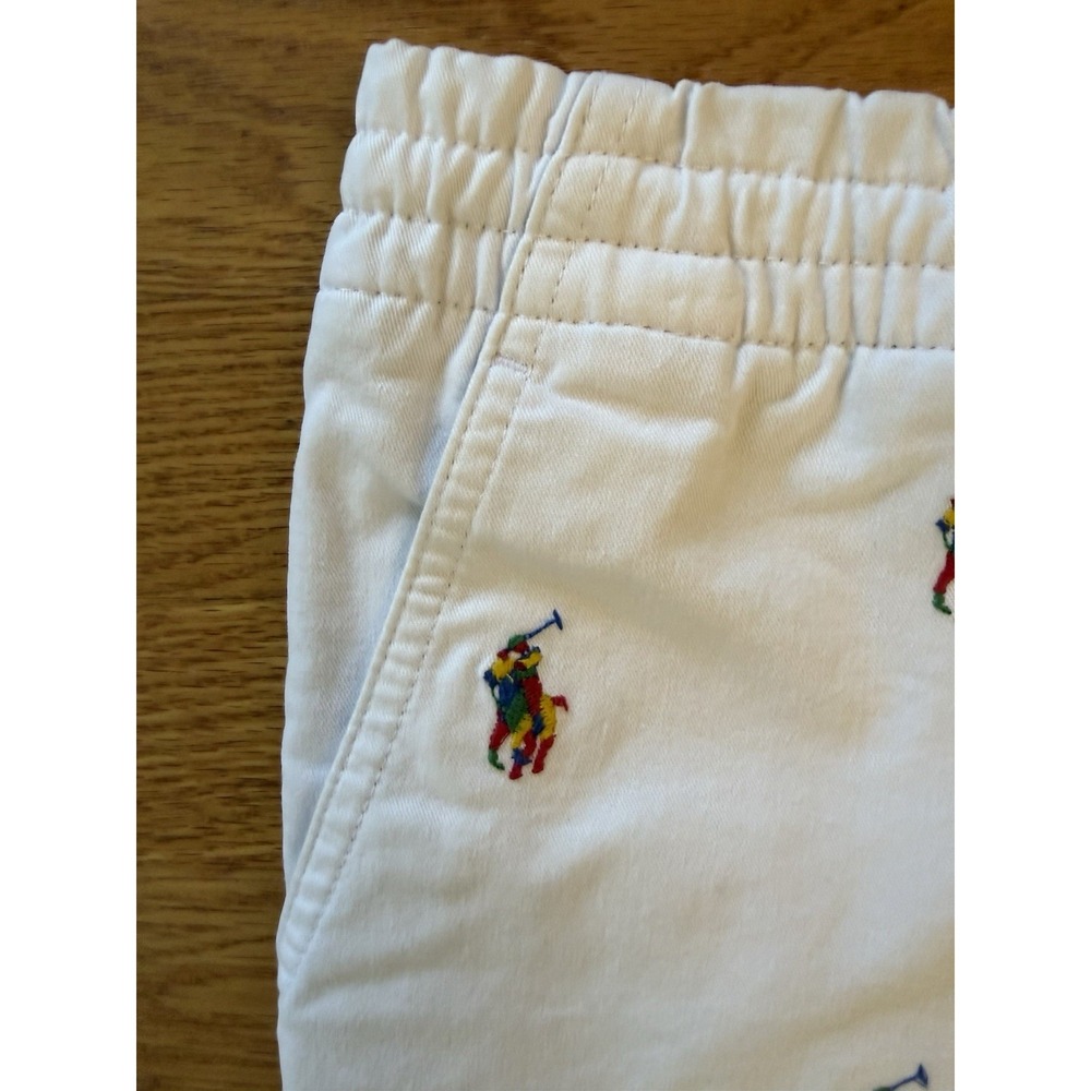 Polo Ralph Lauren White Multicolor Pony Prepster White Shorts Boys XL 16 - Picture 5 of 9